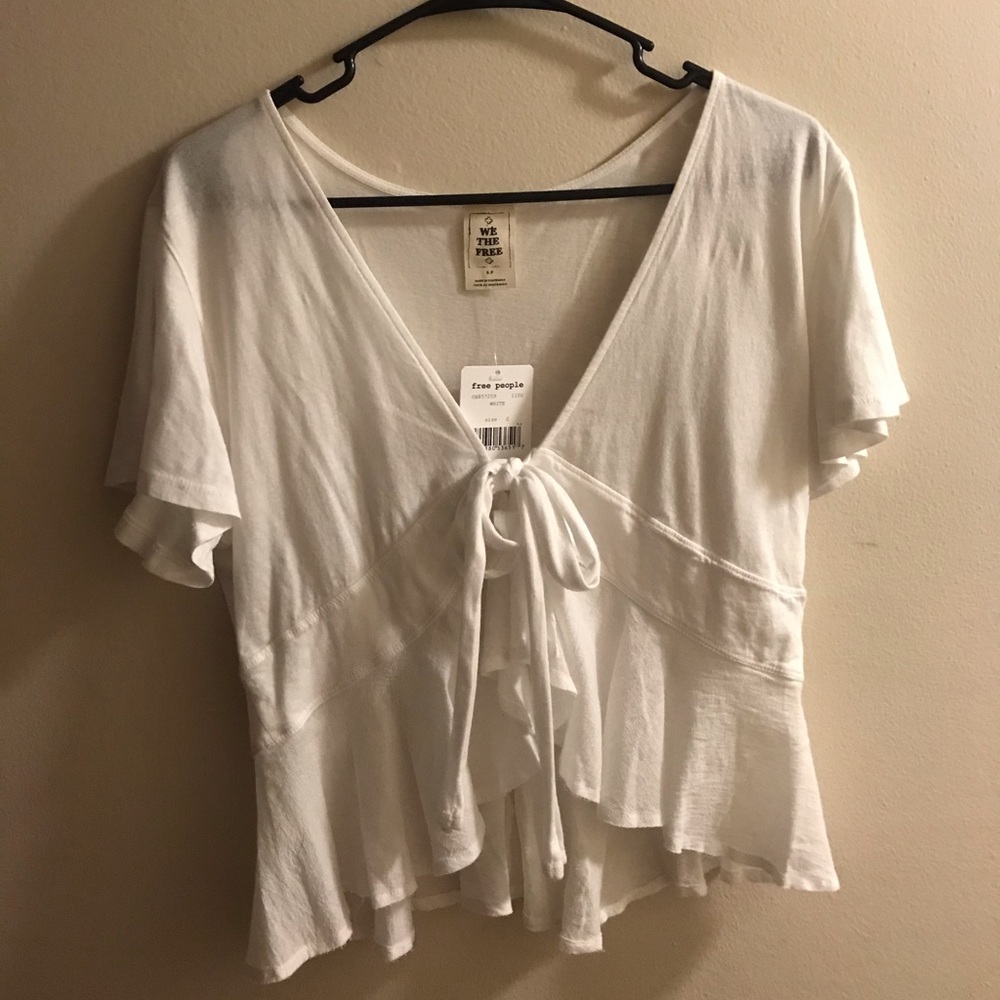 NEW W/ TAGS! Free People white front-tie top